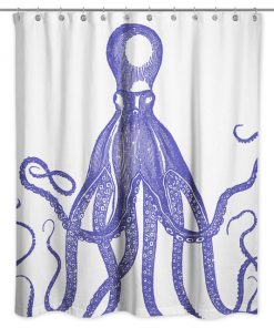 Blue Vintage Octopus Shower Curtain (AT)