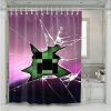 Creeper Minecraft Broken Glass Pink Shower curtain (AT)