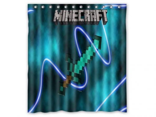 Custom Minecraft Waterproof Shower Curtain (AT)
