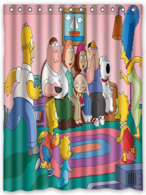Family Guy & The Simpson Shower Curtain (AT)