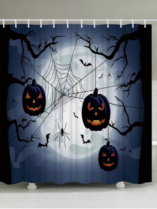 Gloomy Night Print Halloween Shower Curtain (AT)