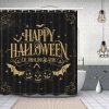 Happy Halloween Bat With Pumpkin Shower Curtain (AT)