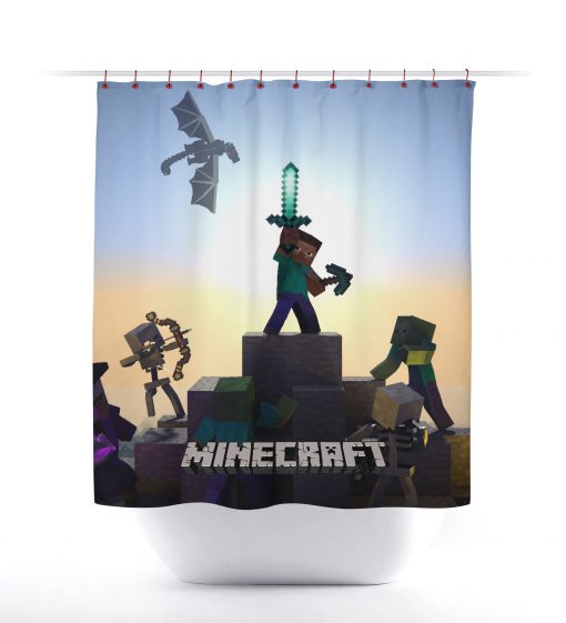 Legend of Minecraft Creeper Shower Curtain (AT)
