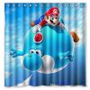 Mario Air Balloon Yoshi Blue Super Mario Gal Design Shower Curtain (AT)