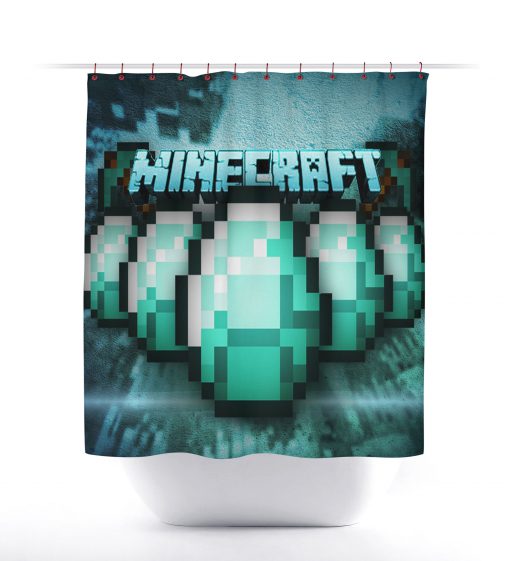 Minecraft Creeper Diamond Shower Curtain (AT)