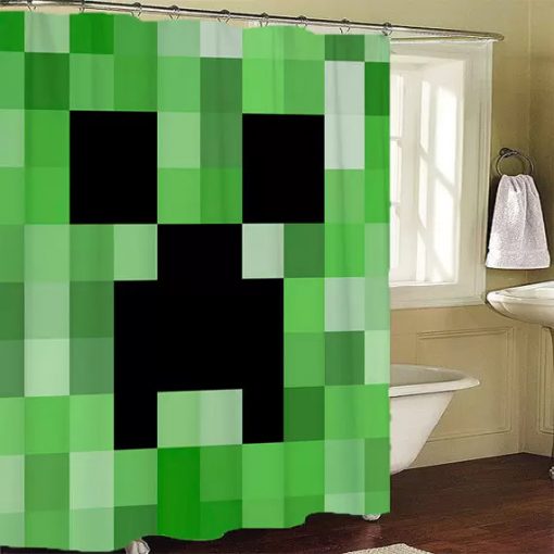 Minecraft Creeper Shower Curtain (AT)
