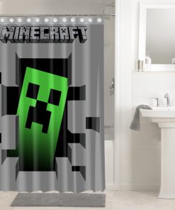Minecraft Creeper Sneaky Face Shower Curtain (AT)