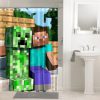 Minecraft Creeper Steve Friends Shower Curtain (AT)