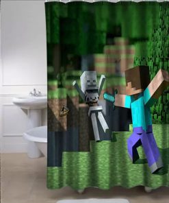 Minecraft Mine Craft Personalized Custom Shower Curtain (AT)