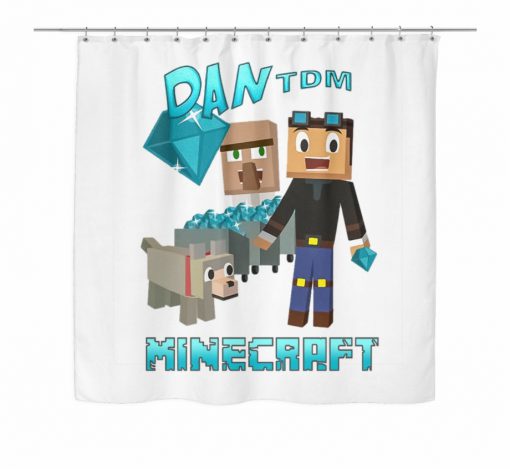 Minecraft Shower Curtain Dan Tdm Diamond Minecart (AT)