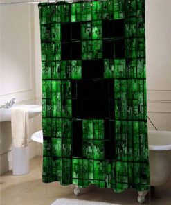 Minecraft creeper logo shower curtain (AT)