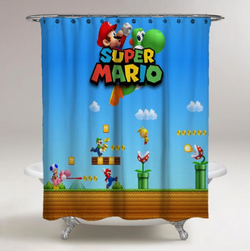 Super Mario Bross New Edition Custom Shower Curtain (AT)