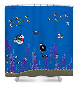 Super Mario Water World Shower Curtain (AT)