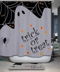 Trick or Treat Ghost Spiders Halloween Shower Curtain (AT)