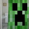 blocks creeper minecraft shower curtain (AT)
