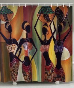 African Tribal Girls Print Shower Curtain (AT)