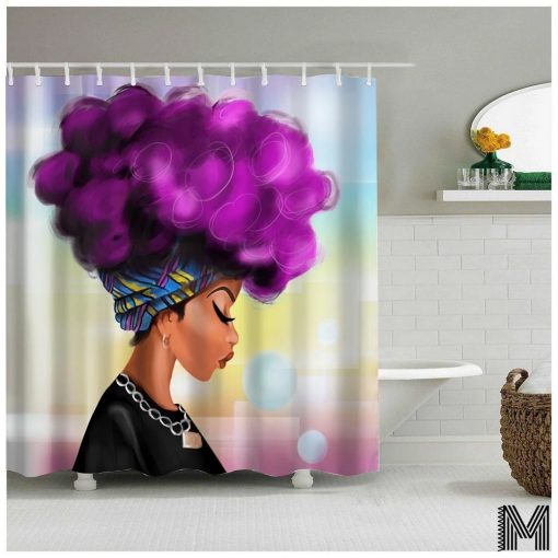 Afro Girl Shower Curtain (AT)