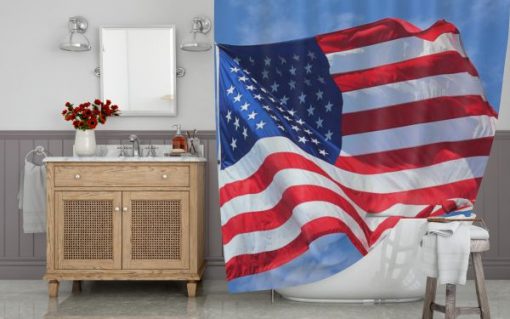 American Flag Shower Curtain (AT)
