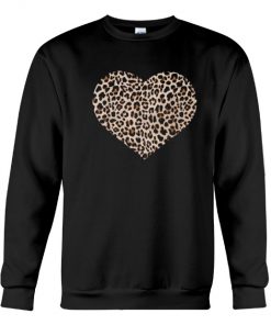 Cheetah Leopard Heart Sweatshirt (AT)