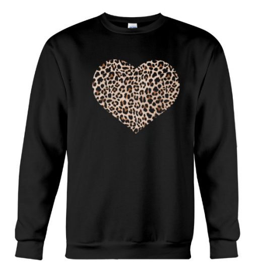 Cheetah Leopard Heart Sweatshirt (AT)