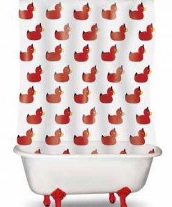 Evil Red Devil Duckie Shower Curtain (AT)