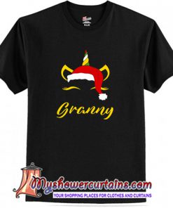 Granny Santa Claus Unicorn Birthday Occ T-Shirt (AT)