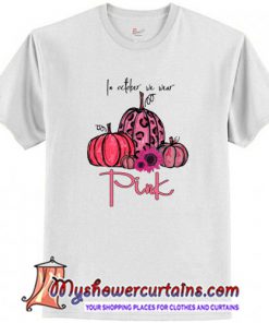 In October We Wear Pink Pumpkin Breast Cancer Halloween T-Shirt (AT)
