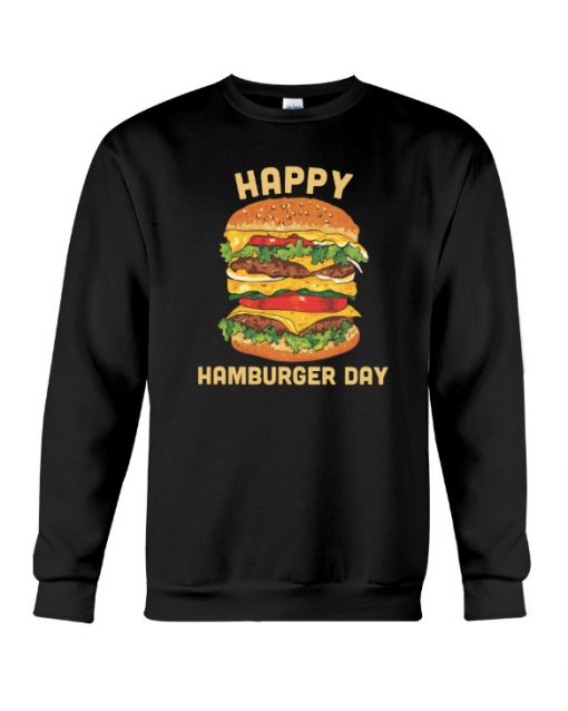 Junk Food Cheeseburger Shirt Hamburger Day Fries Crewneck Sweatshirt (AT)