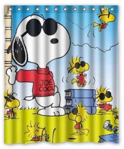 Peanuts Comics Snoopy Cartoon Shower Curtain (AT)