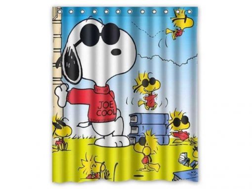 Peanuts Comics Snoopy Cartoon Shower Curtain (AT)