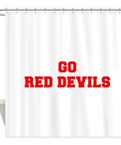 RED DEVILS-Fre red Shower Curtain (AT)