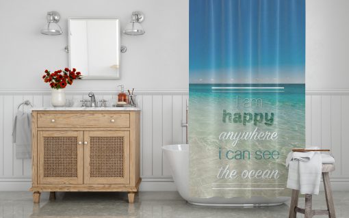 hay anywhere i can see ocean shower curtain (AT)