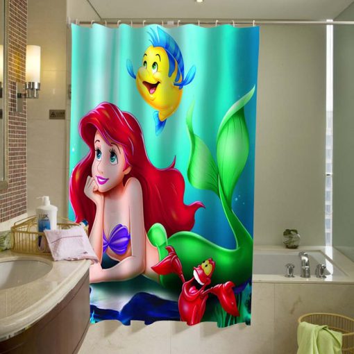 Ariel Flounder the little mermaid Shower Curtain (AT)
