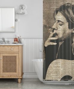 Kurt Cobain print Nirvana canvas Quote Shower Curtain (AT)