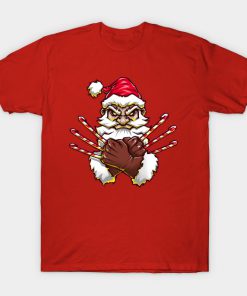 Santa Claws Christmas Wolverine T Shirt (AT)