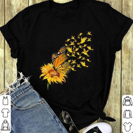 Birds Sunflower butterfly t shirt RF02