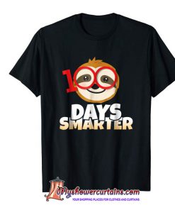 Buy 100 Days Smarter Happy 100th Day Of School Sloth T-Shirt SN