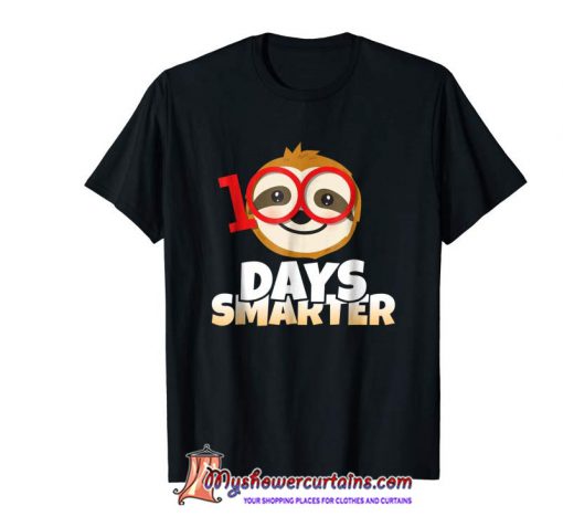 Buy 100 Days Smarter Happy 100th Day Of School Sloth T-Shirt SN