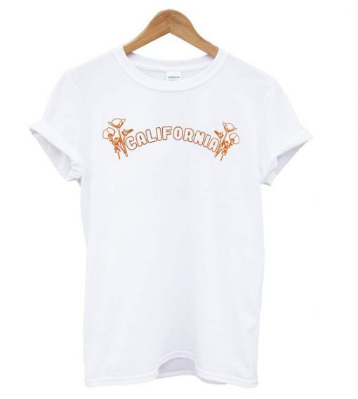 California Poppy White t shirt RF02