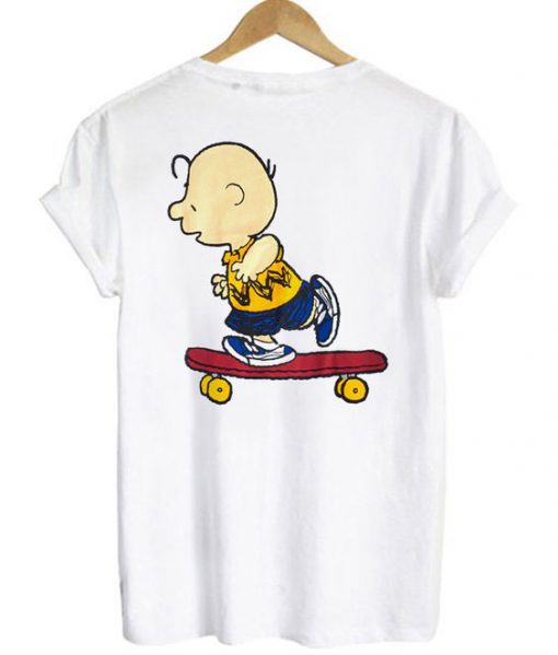 Charlie Brown Skateboard t shirt back RF02