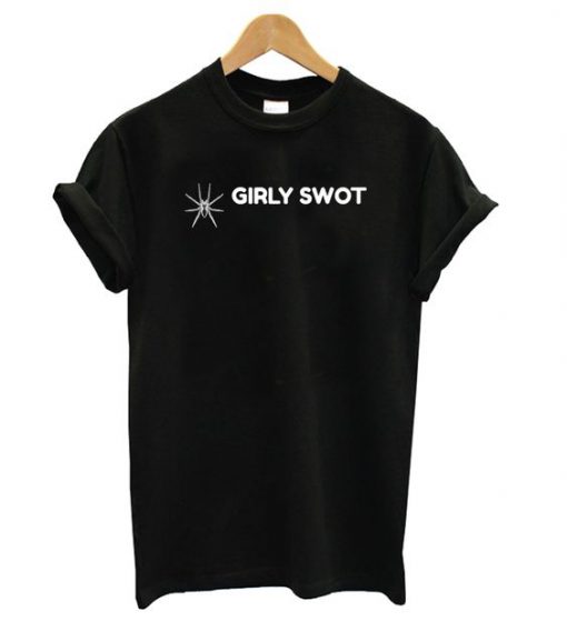 Girly Swot White Text Spider t shirt RF02