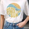 Here comes the sun vintage inspired beach graphic t-shirt SN