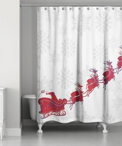 Santa's Sleigh Shower Curtain RF02