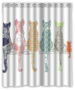 colourful cats shower curtain RF02