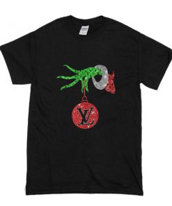 Grinch Hand Holding Louis Vuitton Christmas t shirt RF02