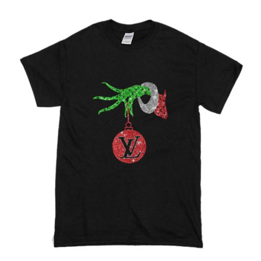 Grinch Hand Holding Louis Vuitton Christmas t shirt RF02