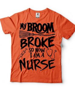 Halloween Broom Nurse Funny t shirt RF02