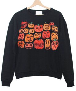Halloween pumpkin black orange sweatshirt RF02