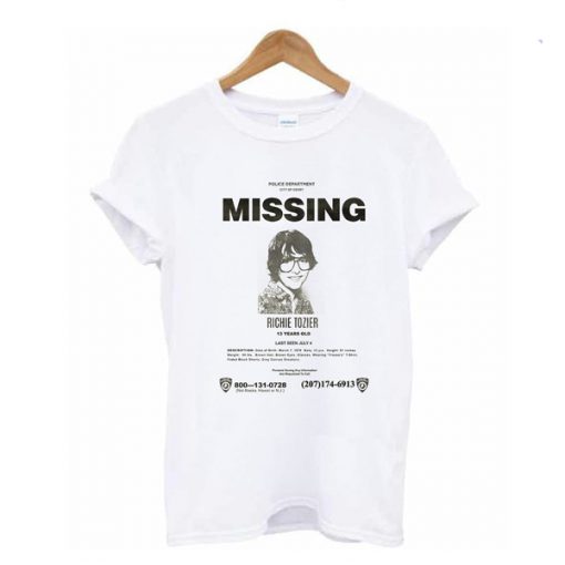 IT 2017 Movie Missing Richie Tozier Poster t shirt RF02
