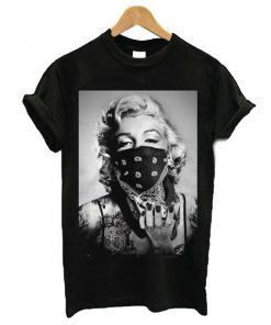 Marilyn Monroe Black Bandana t shirt RF02